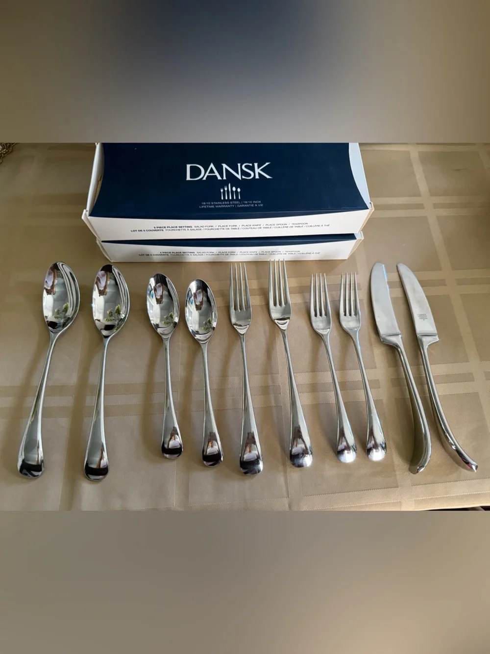 Dansk Polished Stainless Steel Flatware Set x 2
